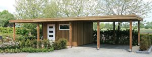 red cader berging met carport in Surhuizum