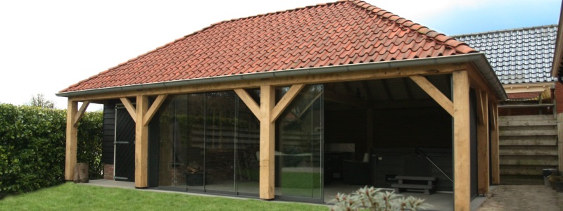 eikenhouten veranda in Oldehove