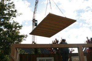 schilddak van red cedar berging in Ginnum