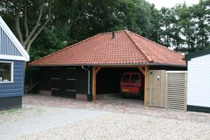 cape cod garage en carport in L-vorm in sint Maarten